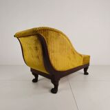 Superbe chaise longue Empire en acajou – vers 1800–1830 – pieds en pattes de lion sculptés