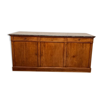 Buffet vintage en bois et marbre