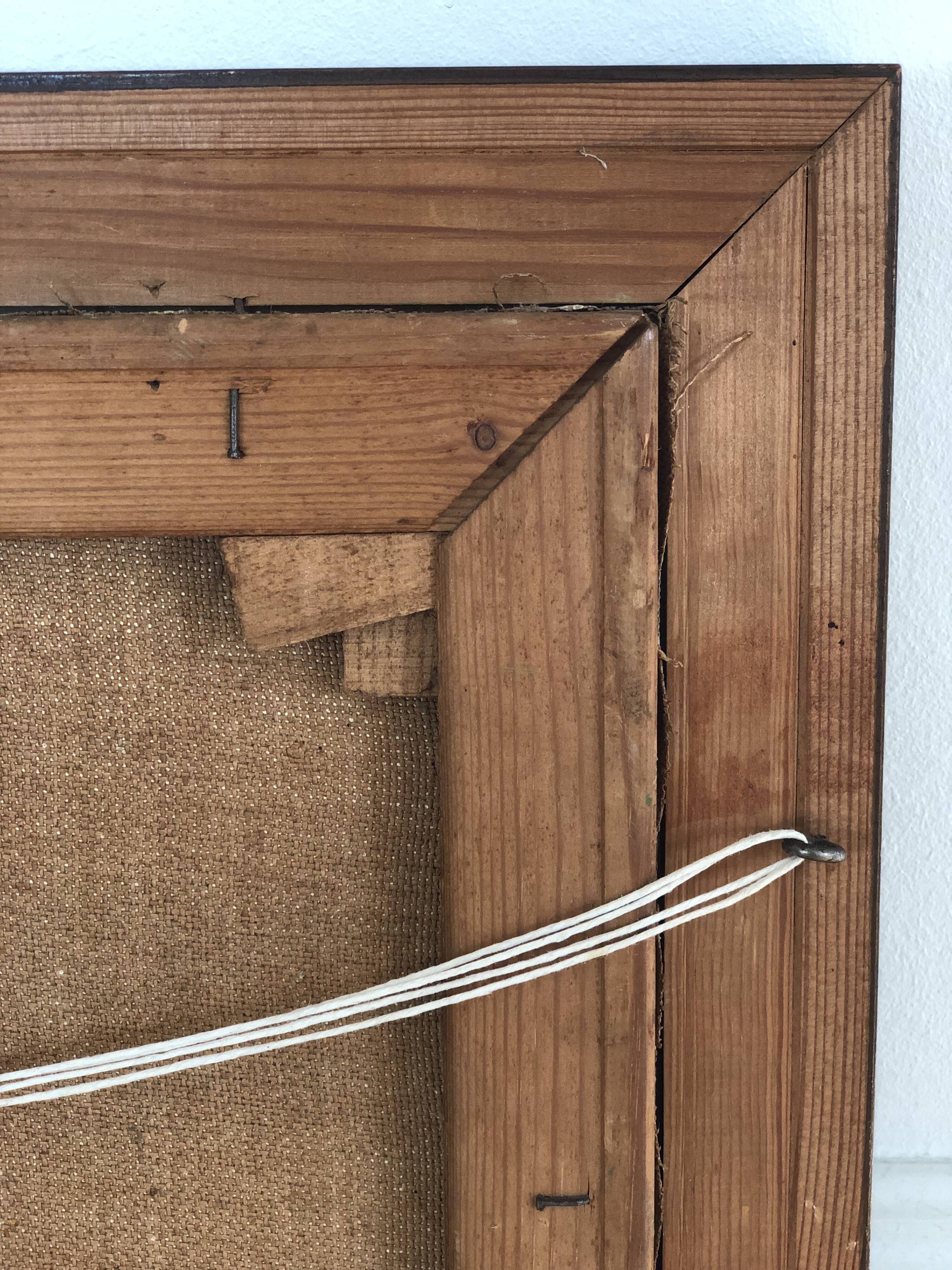 Vintage Original Cottage Oil Painting: Framed Countryside Art