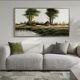 Oil on canvas Marais Poitevin signed POLO (30 x 60 cm)
