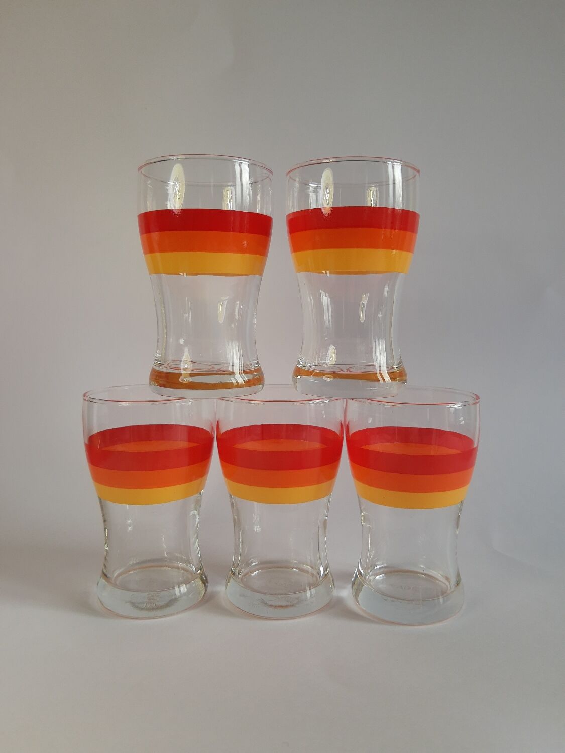 Set of 5 glasses with advertising aperitifs Vabé 1970 vintage