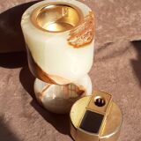 Old marble and brass table lighter