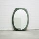 Vintage space age large smoked green glass mirror by veca