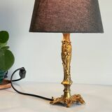 Chic bronze lamp with vintage gold patina