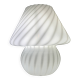 Vintage Murano Italy mushroom lamp with glossy white spiral decoration