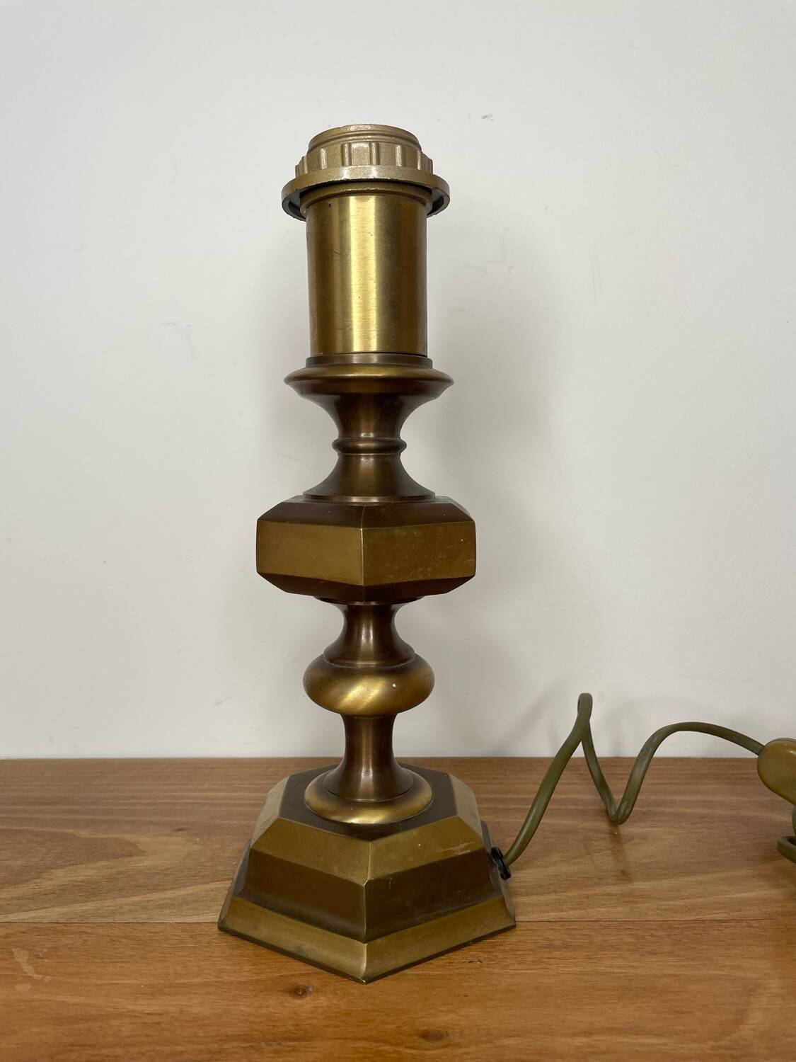 Antique brass lamp base