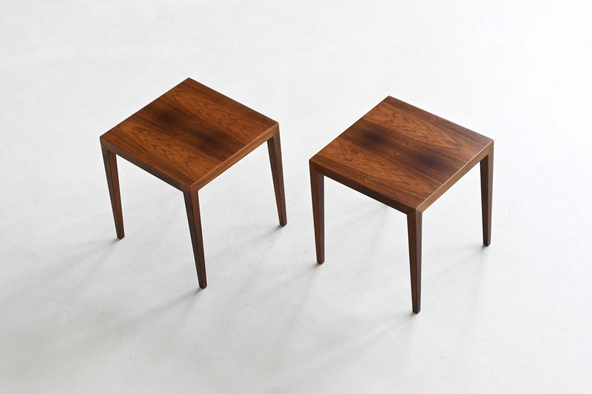 Severin Hansen pair of side tables in rosewood Haslev Denmark 1960