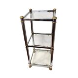Chrome-plated glass table, shelf, Signal, 1990s.