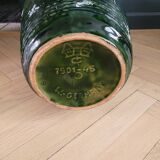 Vase de sol West Germany 7901-45 vert à motifs fleurs peints