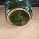 Vase de sol West Germany 7901-45 vert à motifs fleurs peints