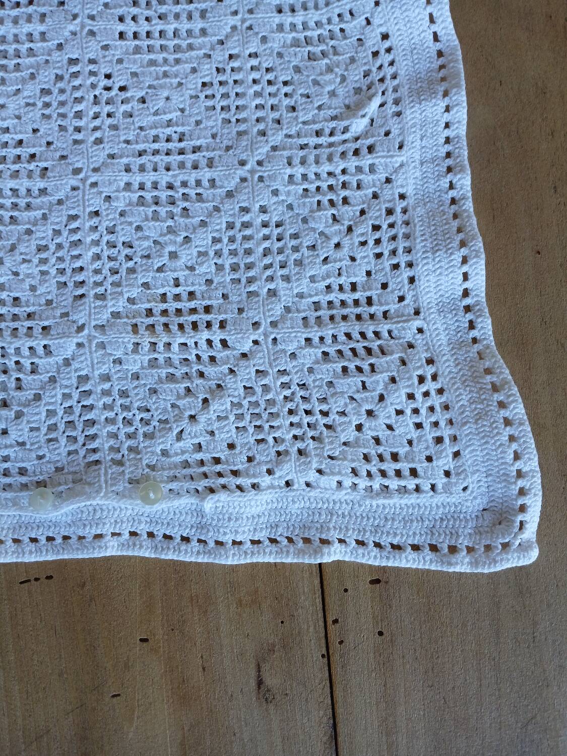Handmade crochet antique pillowcase