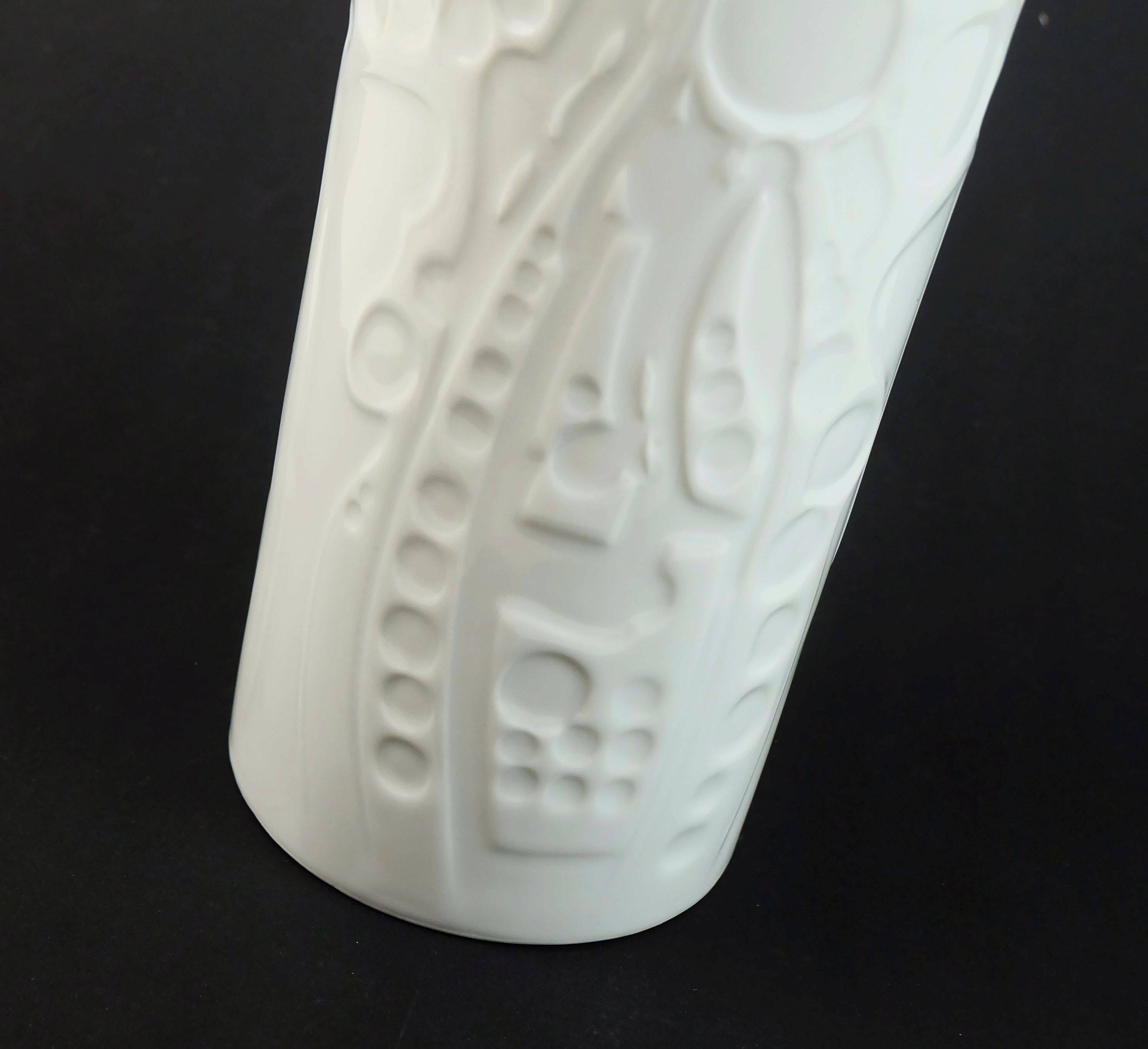 Large vase by gerold-porzellan op-art abstract relief decor 1960s/1970