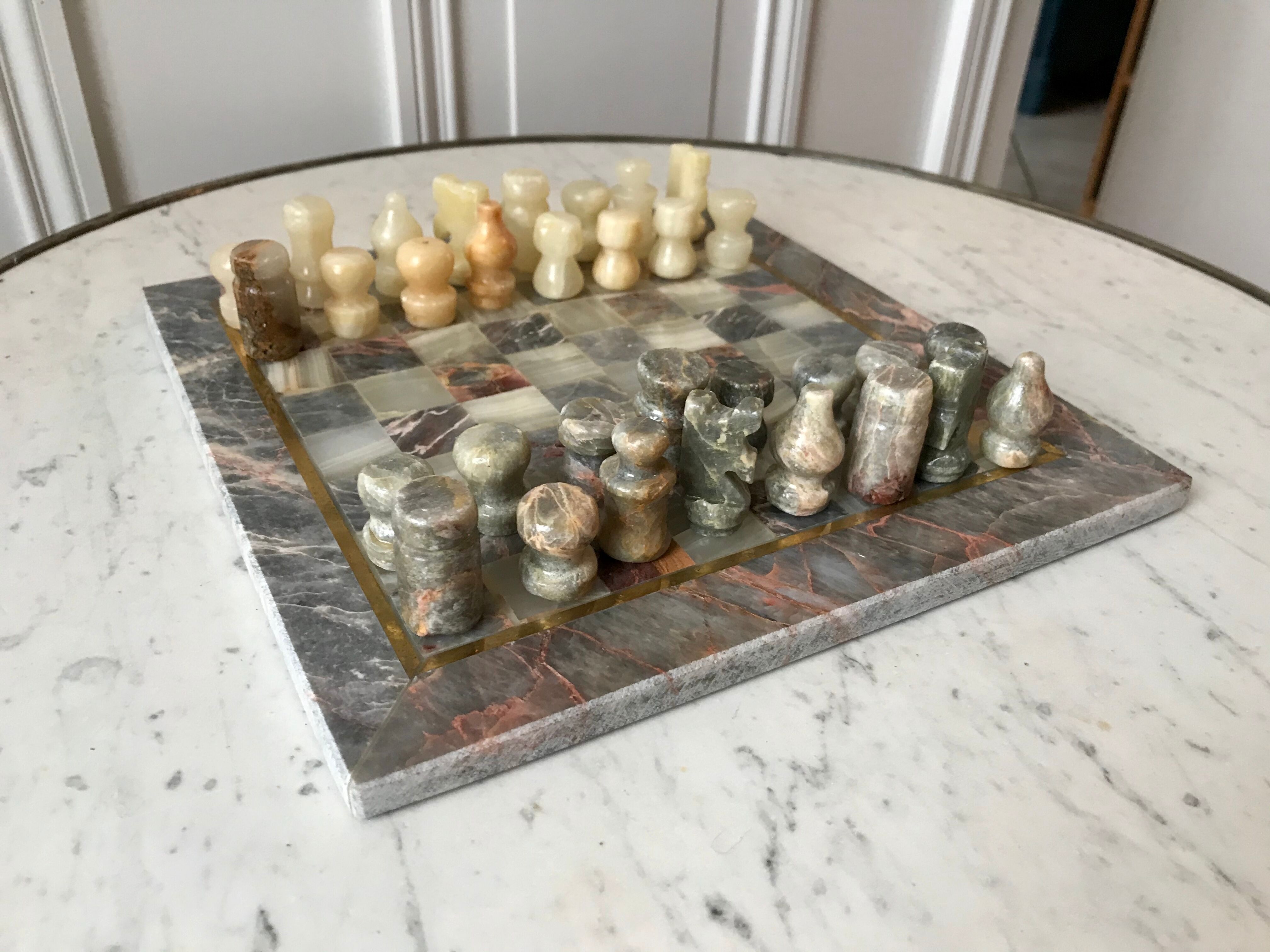 Vintage marble chess set 60s