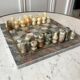 Jeu d'échecs en marbre vintage années 60