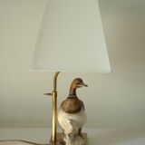 Ceramic duck table lamp and vintage adjustable brass