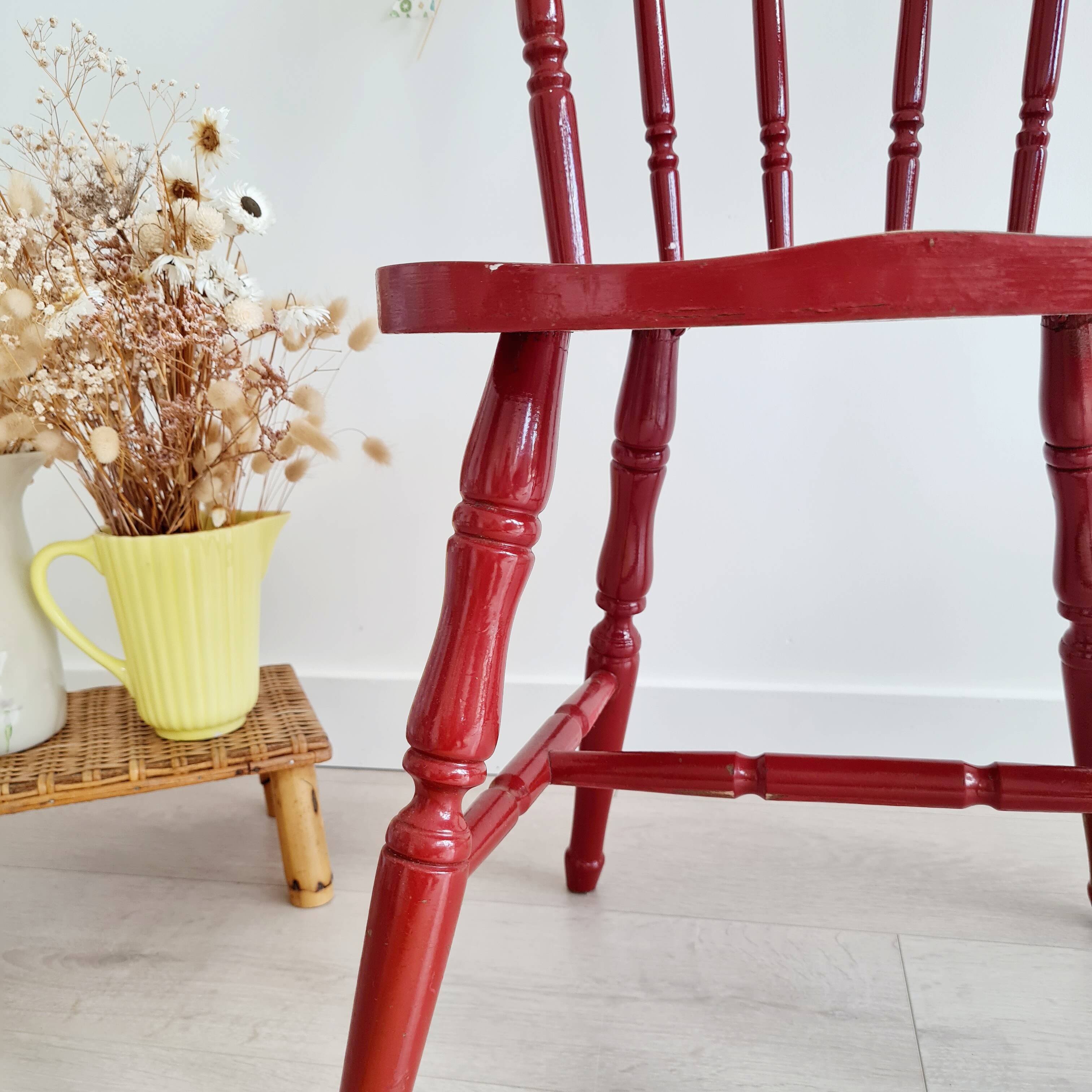 Antique Western bistro chairs in patinated red