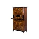 Biedermeier chest of drawers with a secretary, walnut veneer