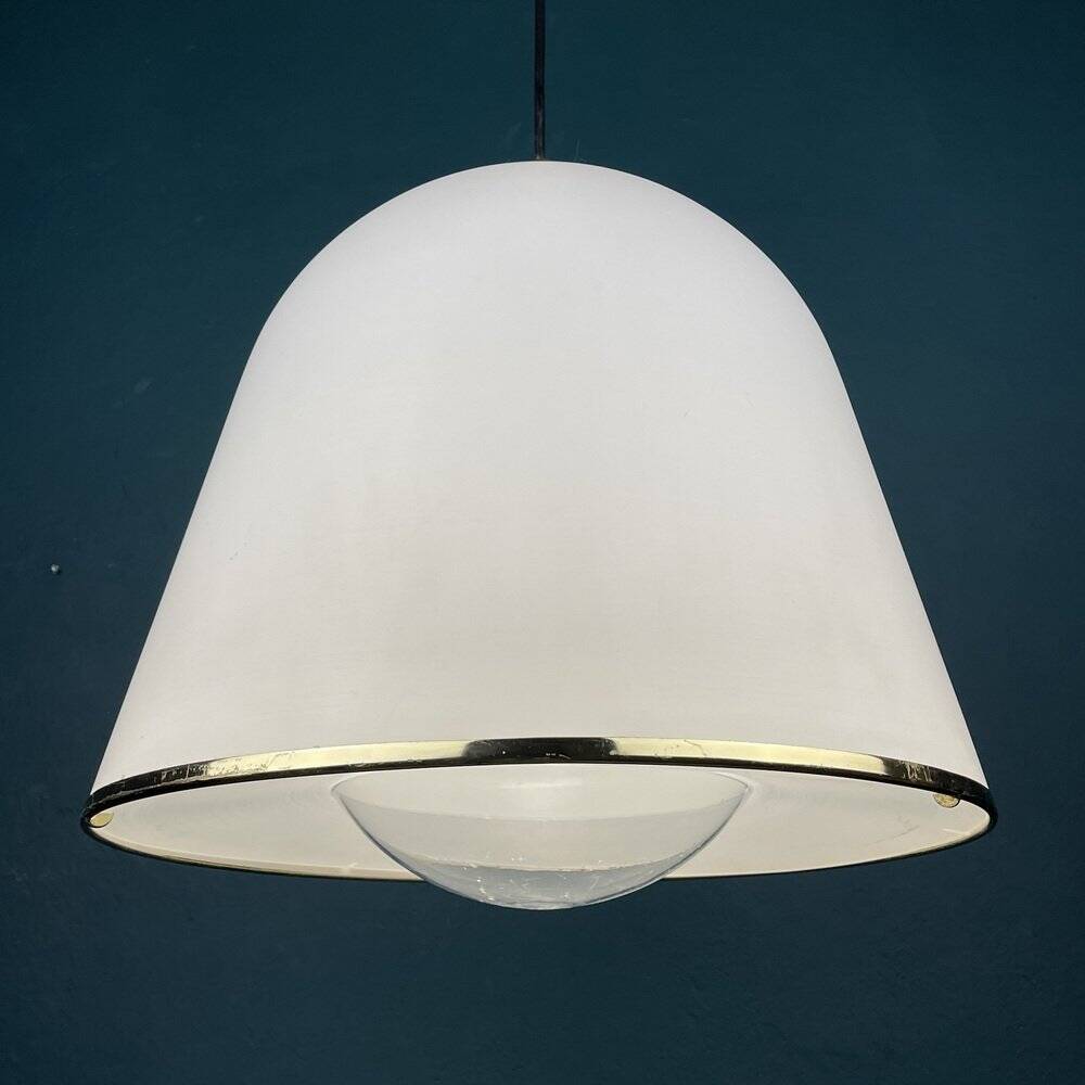 White Italian suspension lamp Kuala by Franco Bresciani for Guzzini Italy, 1970s.