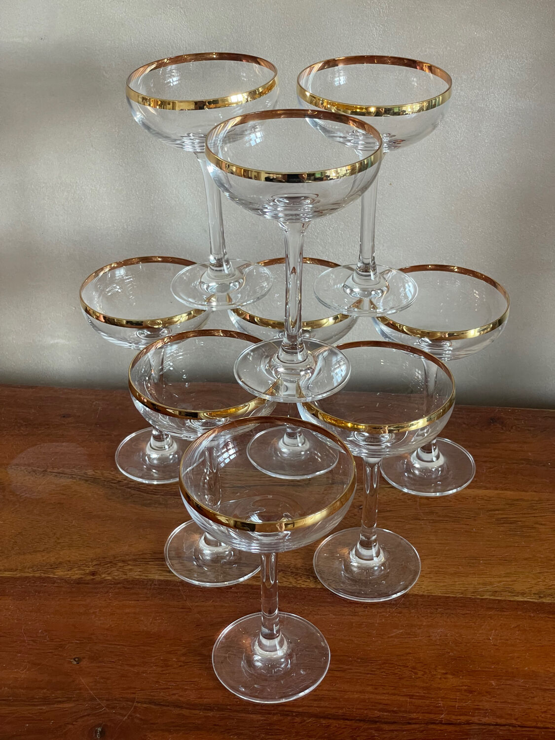 9 crystal champagne glasses