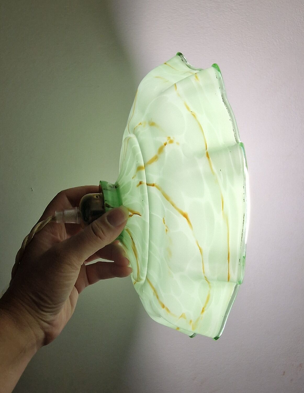 Caramel marbled green pendant light