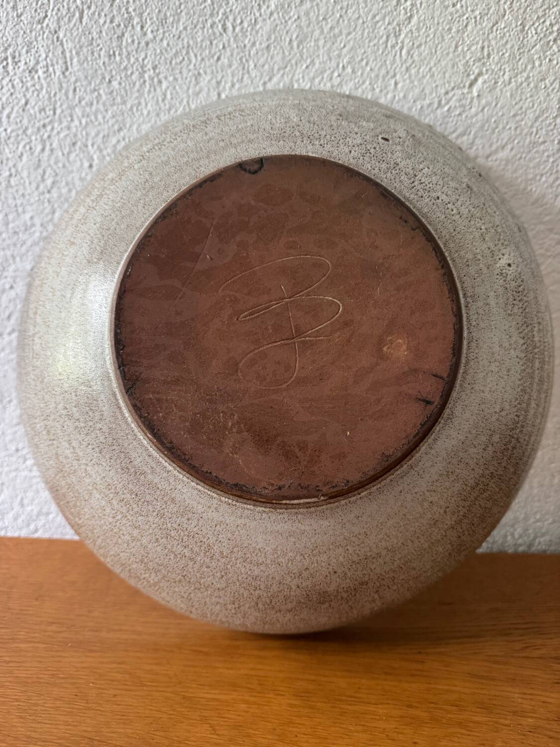 Large glazed stoneware bowl from the 60s