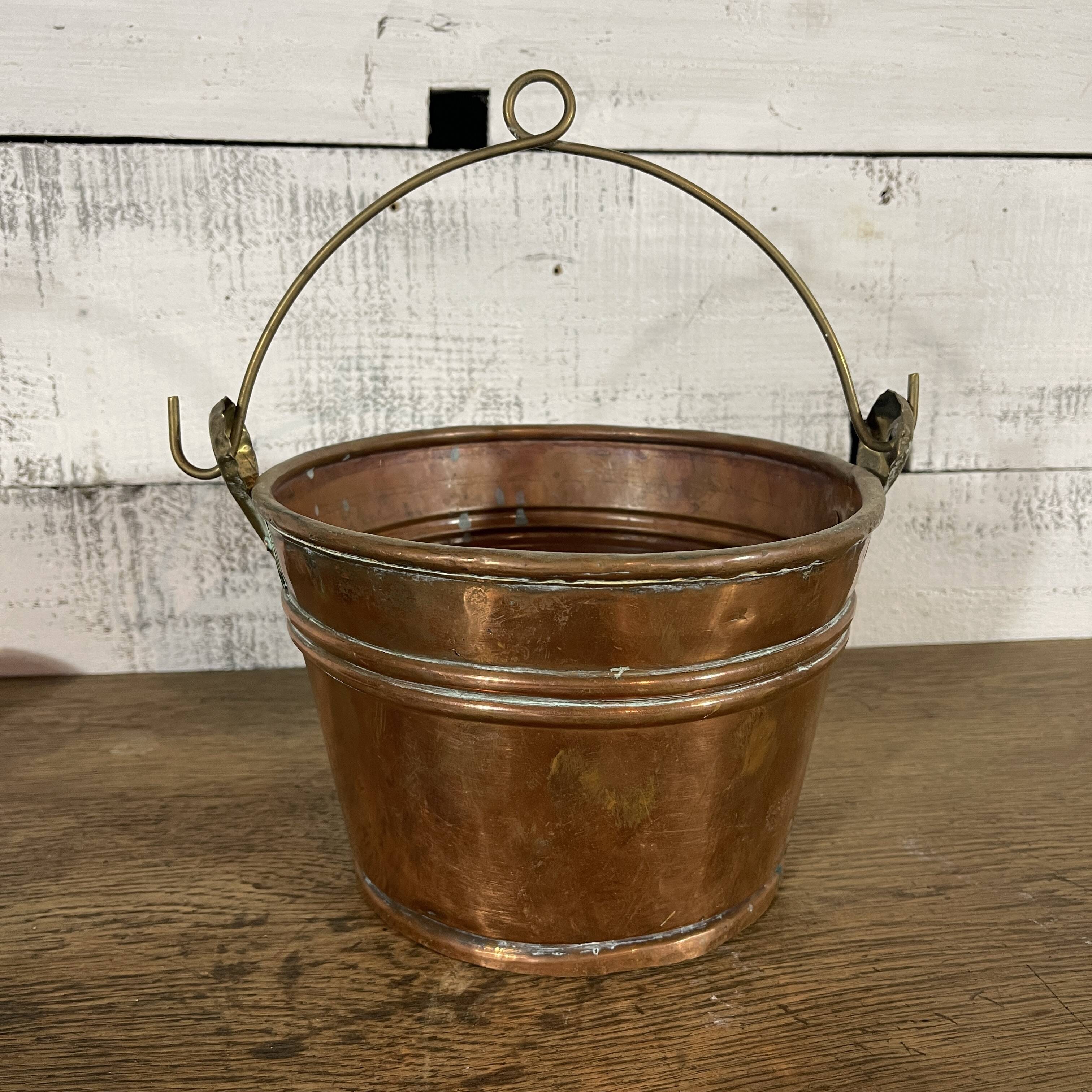 Old copper flower pot