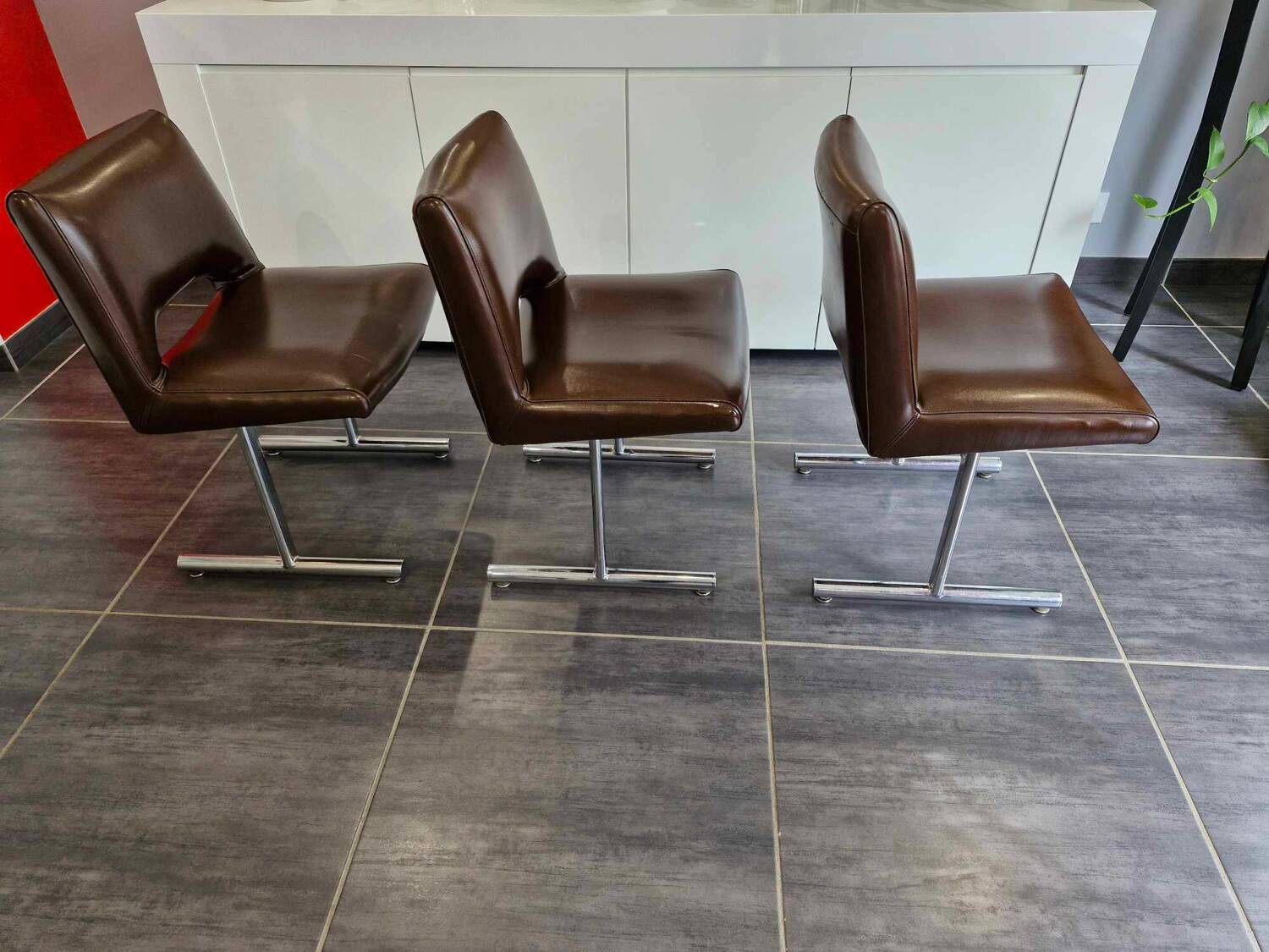 Set of 3 designer chairs by Georges Frydman, 1960s