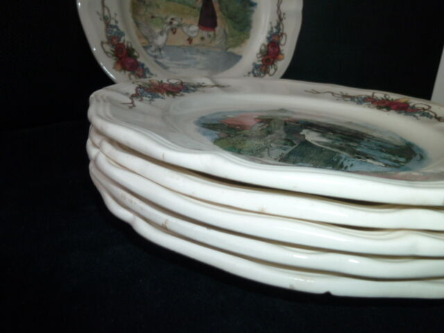 Set of 6 dessert plates in Sarreguemines model Obernai