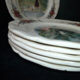 Set of 6 dessert plates in Sarreguemines model Obernai