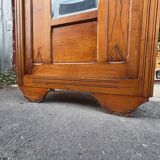 /Art Deco wardrobe with mirror in carved solid oak from the 20s/30s