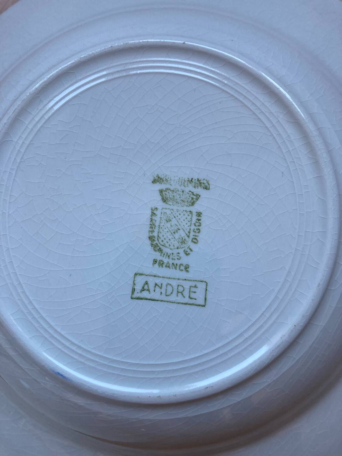 Deep plates André Sarreguemines Digoin blue flowers