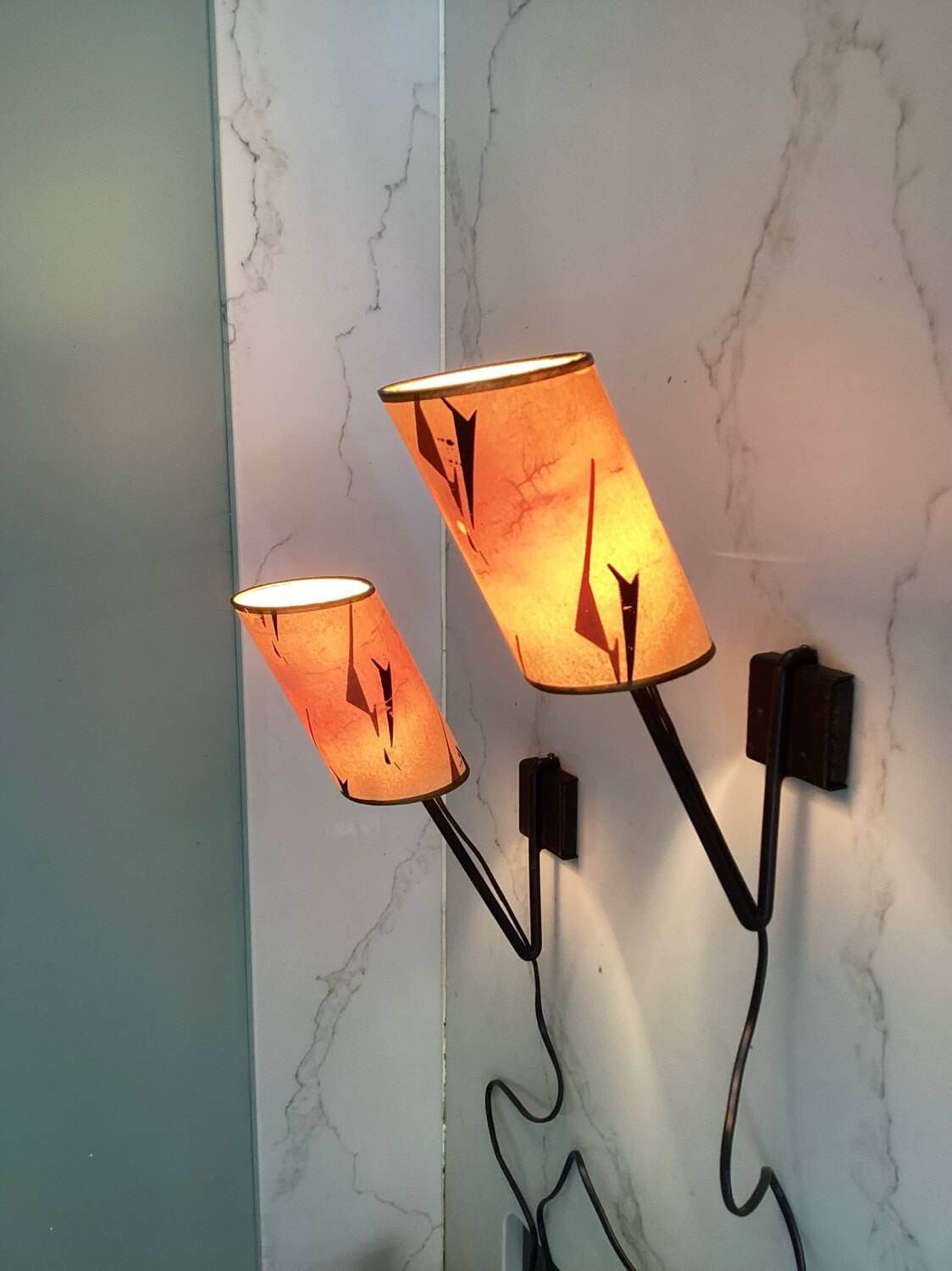 2 france small wall lamps 1950 bedside lamps