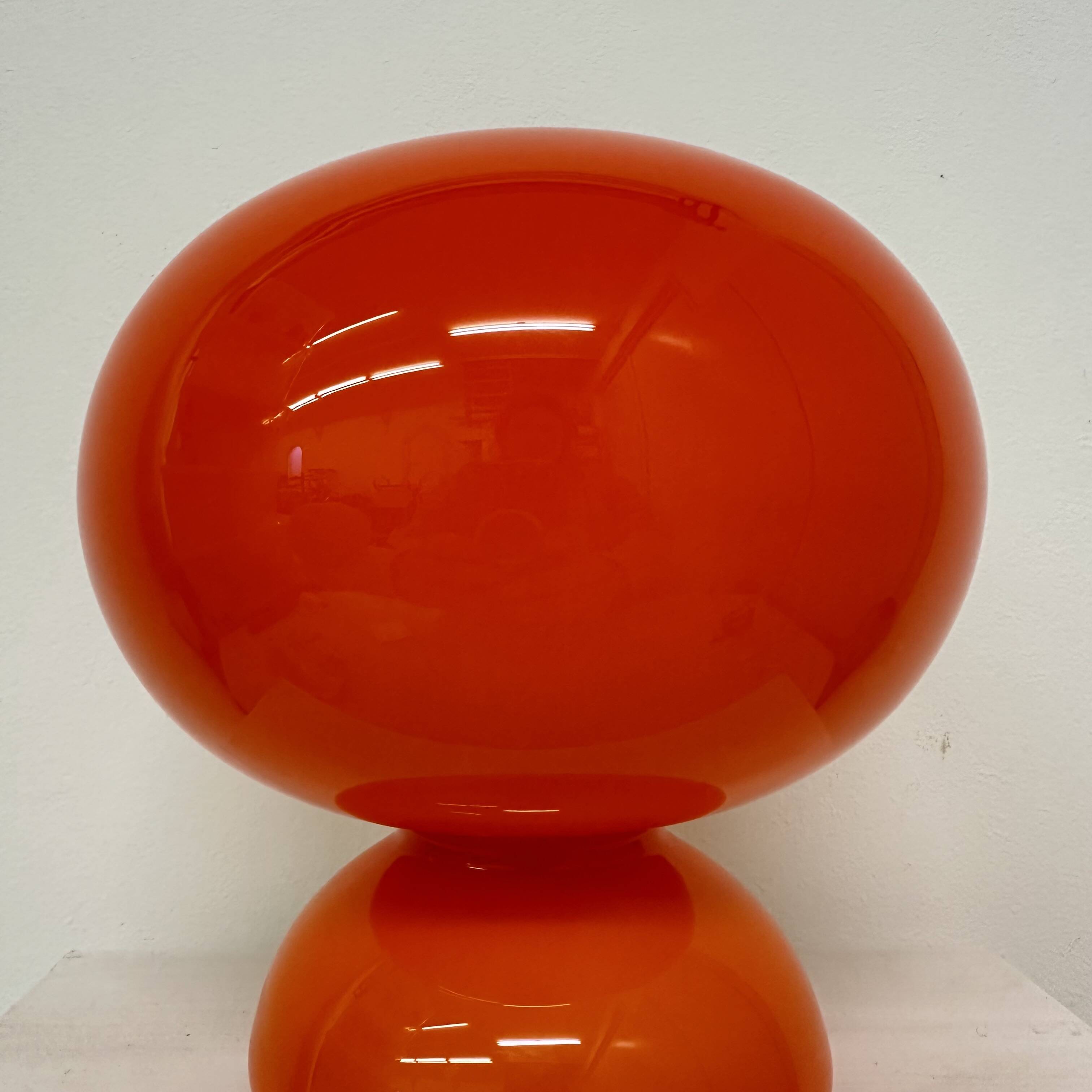 Space age orange glass table lamp , 1970s
