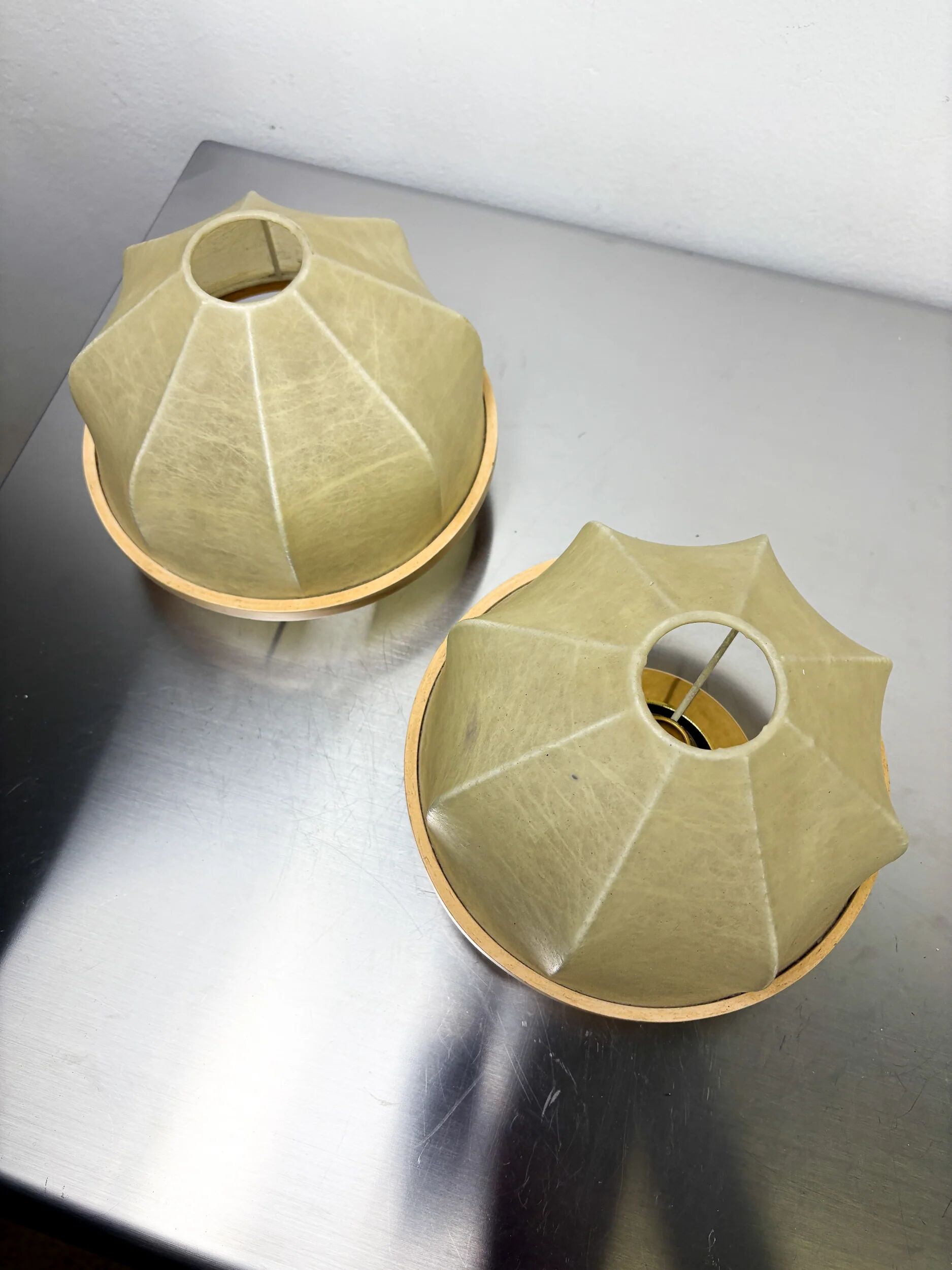 Pair of Italian "Cocoon" wall lights, 1970s