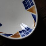 Badonviller Congo orange blue earthenware dish