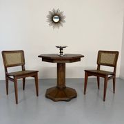 Ancienne table en bois de bistrot années 40/50 vintage finition laiton