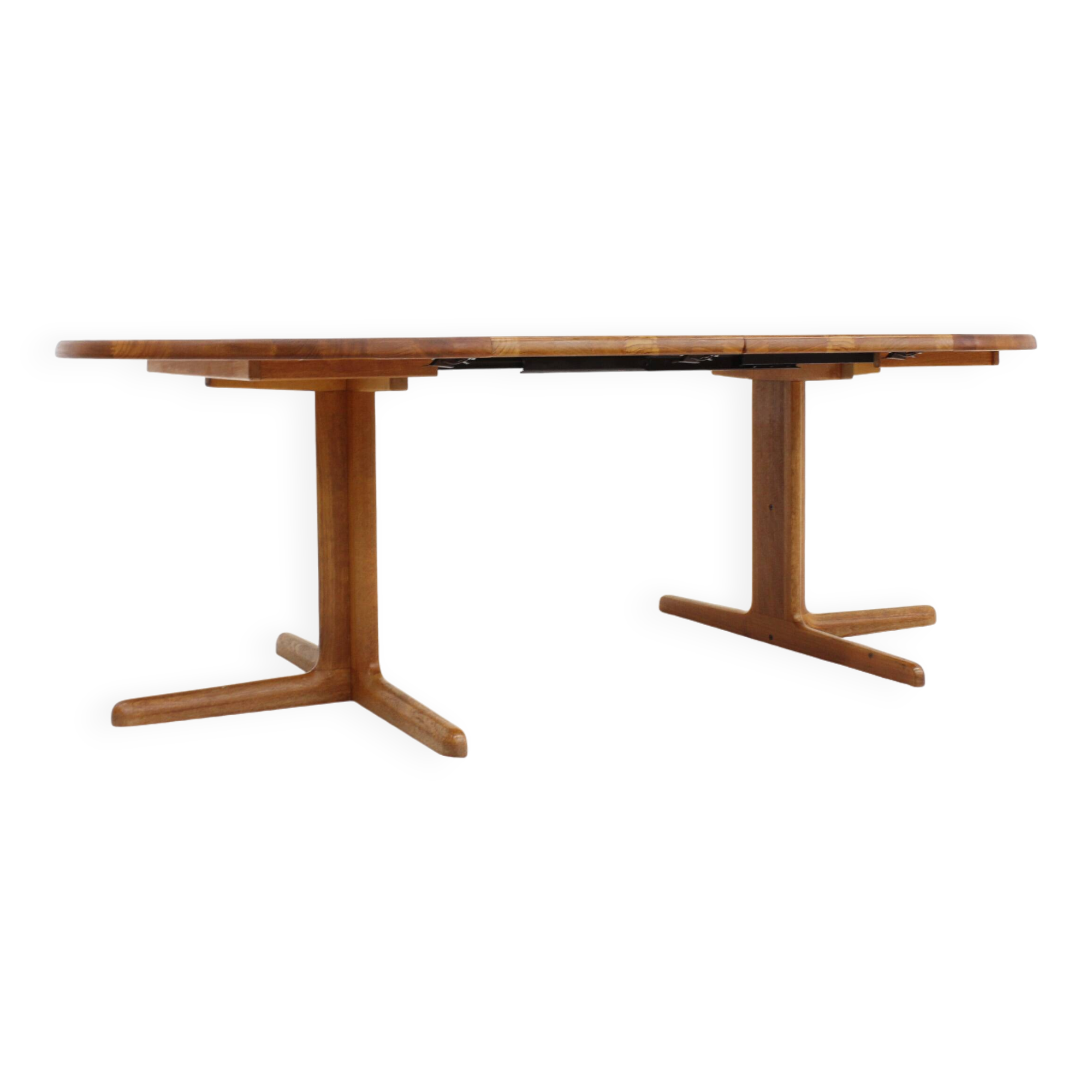 Table à manger ronde extensible vintage danoise en teck
