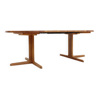 Table à manger ronde extensible vintage danoise en teck