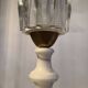 Pair of vintage lamps in marble and glass 70s