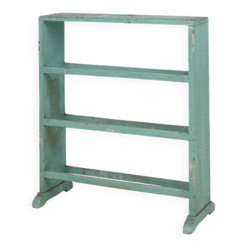 Small Industrial Mint-Colored Rack or Bookcase with 4 Shelves, Belgium 1920