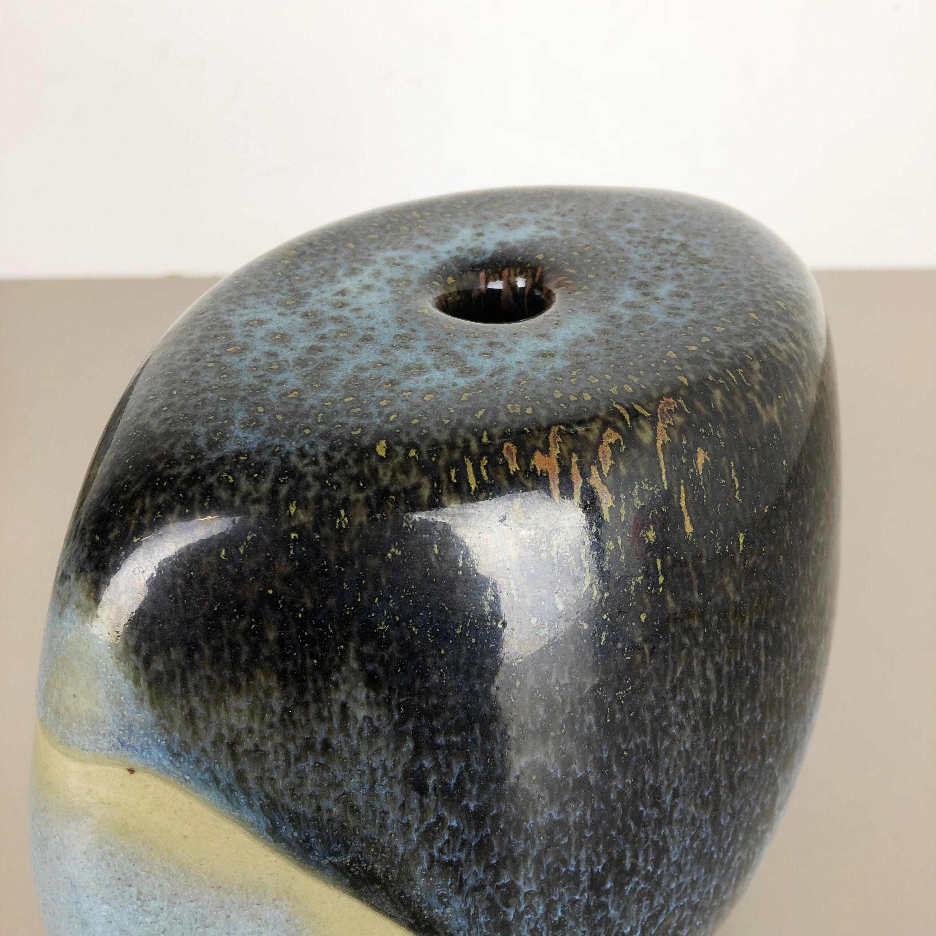Abstract ceramic studio stoneware vase by Gotlind Weigel, Germany, 1960s