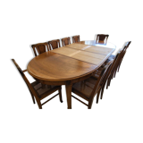 Table and 10 Art Nouveau style chairs.