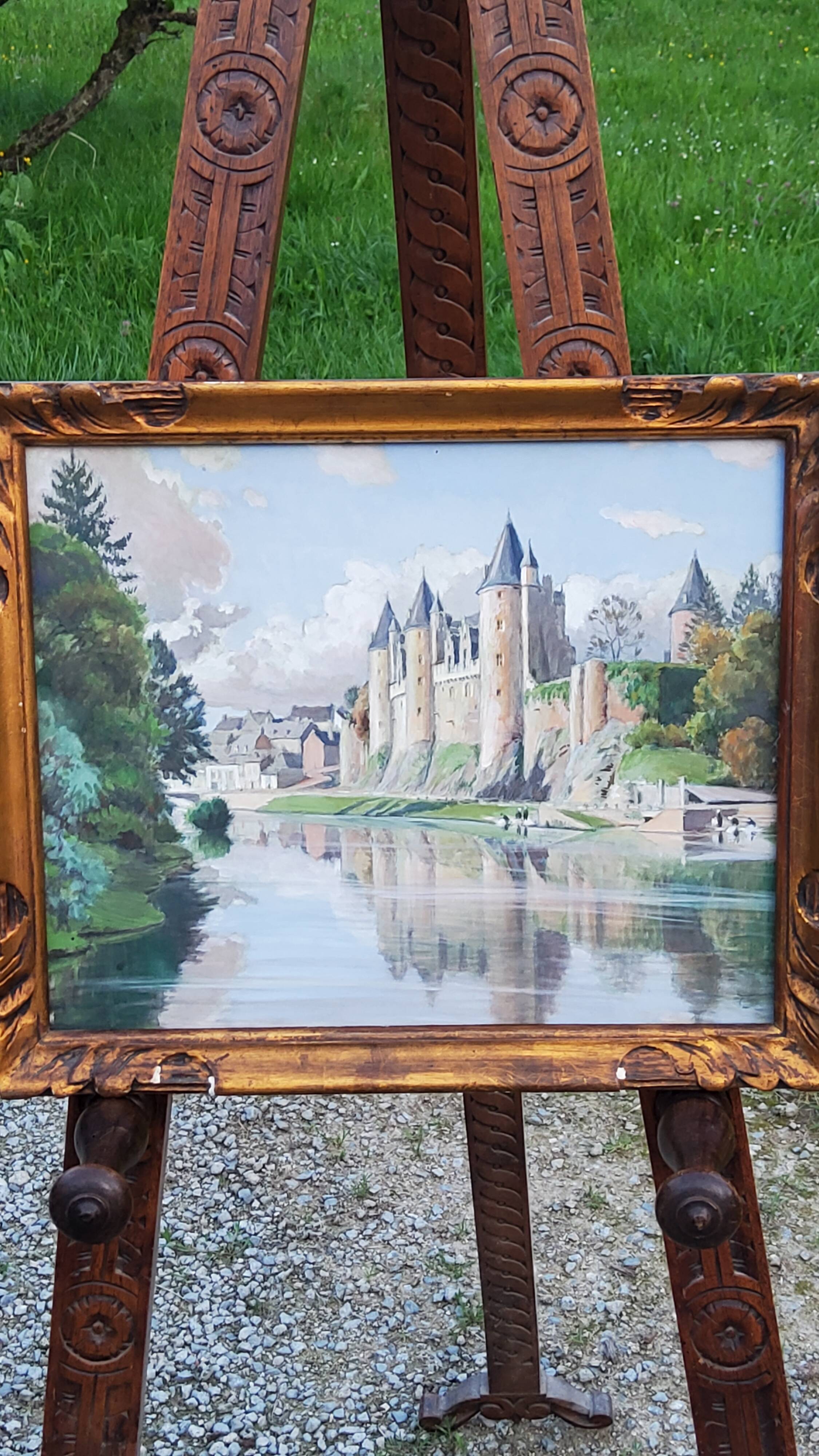 Watercolor Josselin Morbihan Brittany October 1933 CLAUDE MIRBEL
