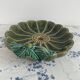 Large decorative dish, green ceramic flower, mid-20th century