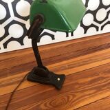 Lampe ancienne type lampe de notaire Erpe émaillée