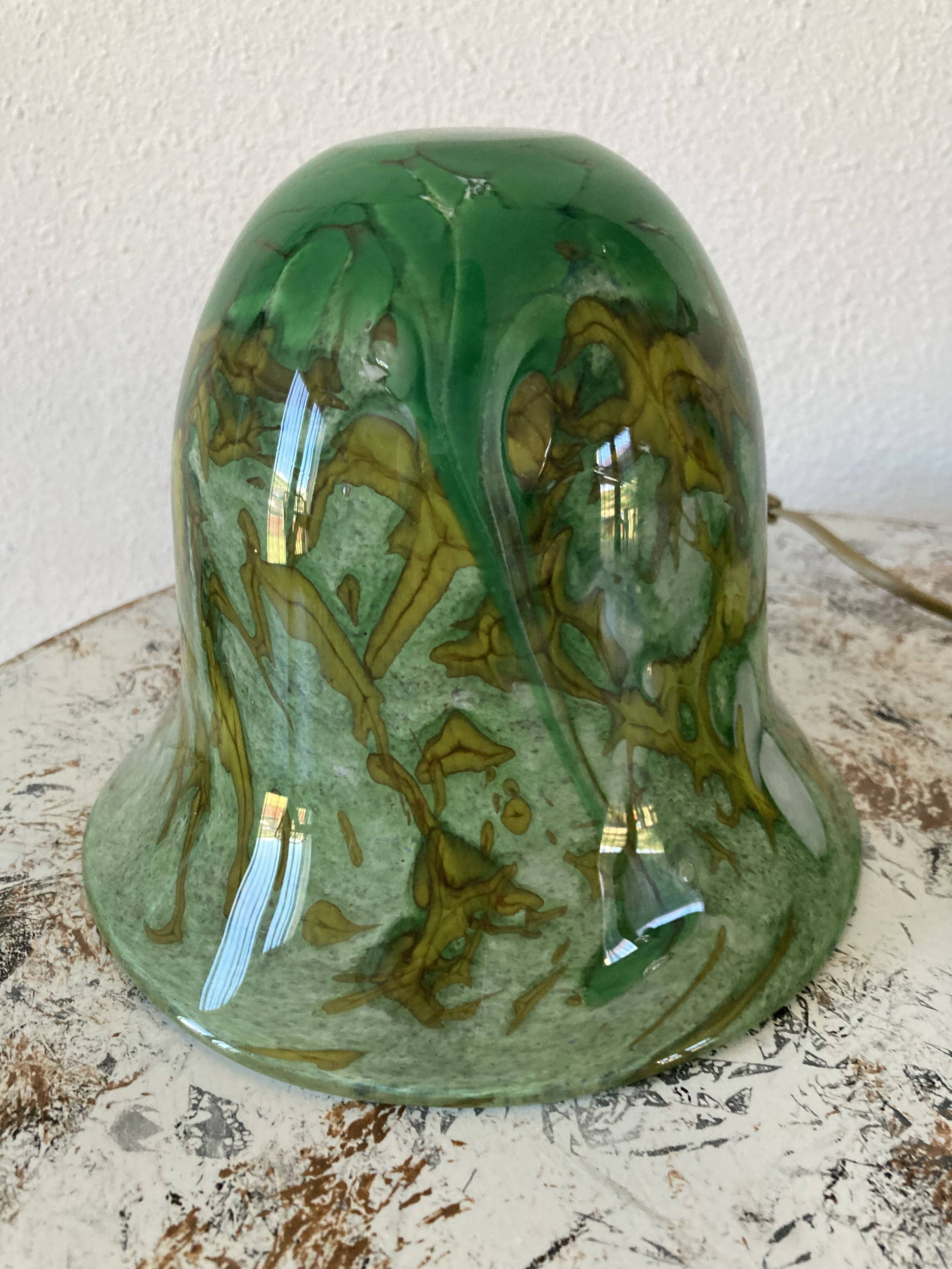 Lampe art nouveau en verre soufflé