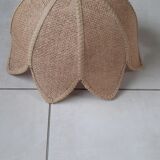 Vintage linen fiber flower-shaped pendant light