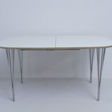 Danish Extendable Elliptical Dining Table by Haslev No 04, White