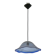 Frosted blue blown glass suspension light in 70s retro style.
