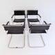Set de 4 fauteuils Thonet S34 cuir cantilever par Mart Stam